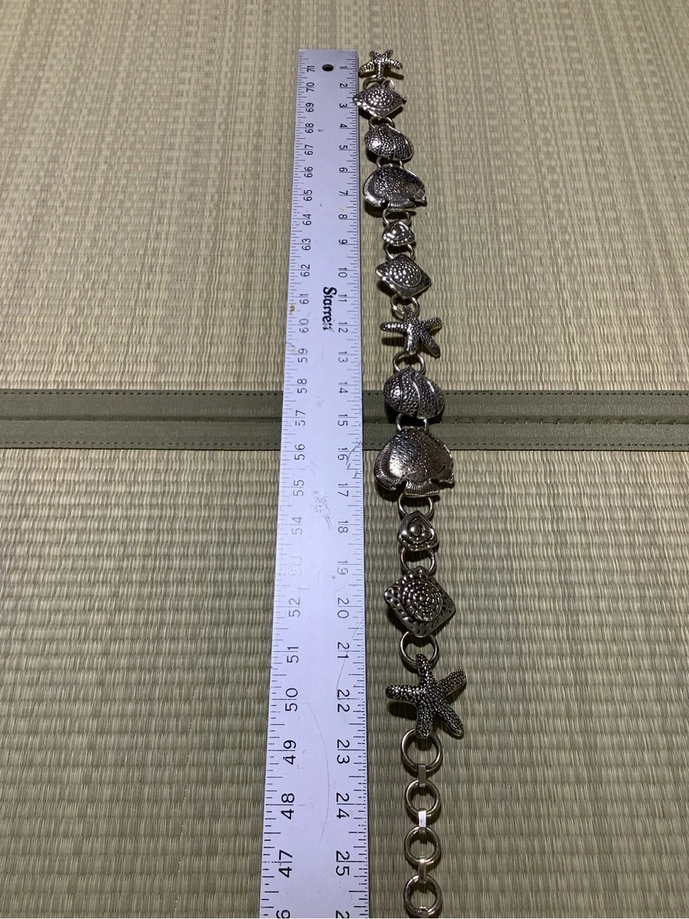 Chico’s Silver Sea Life Charm Chain Belt